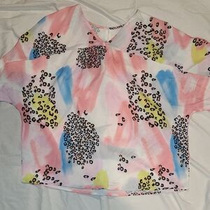 Colorful Leopard Print Top
